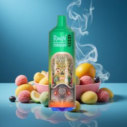 RandM Tornado 9000 Puffs Regenboog Snoep Mesh Coil RGB Display