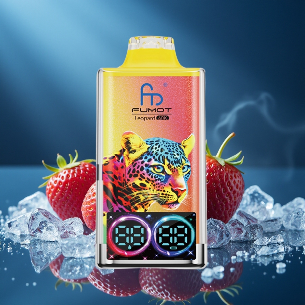 Fumot Leopard 40K Puffs Dual Mesh Disposable Vape Aardbei IJs