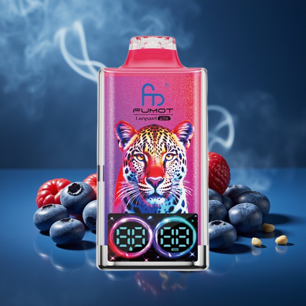 Fumot Leopard 40K Puffs Dual Mesh Disposable Vape Blauwe Bes Kers Cranberry