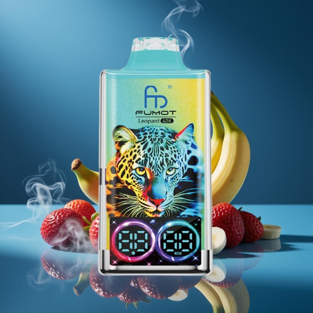 Fumot Leopard Dual Mesh 40K Puffs Disposable Vape Aardbei Banaan 5% Nicotine