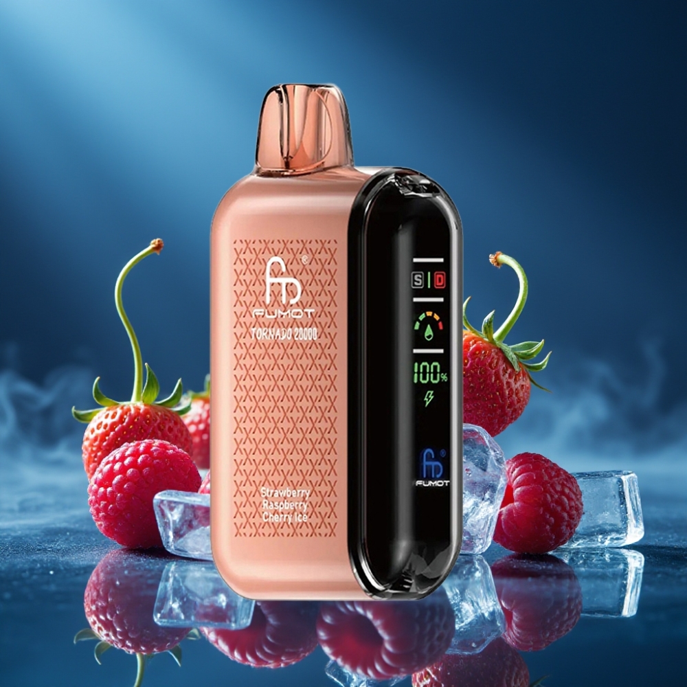 Fumot Tornado 20000 Puffs Dual Mesh Coil Aardbei Framboos Kers Ijs