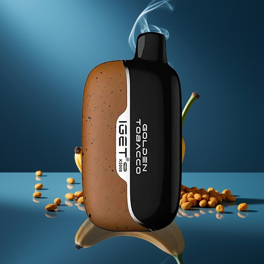 IGET Moon K5000 Puffs Disposable Vape Gouden Tabak – 81.5 g – Mesh Coil 1.35 Ohm