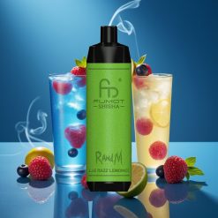 RandM Fumot Shisha 10000 Puffs Disposable Vape Blauwe Framboos Limonade met 18ml e-liquid en Type-C Port