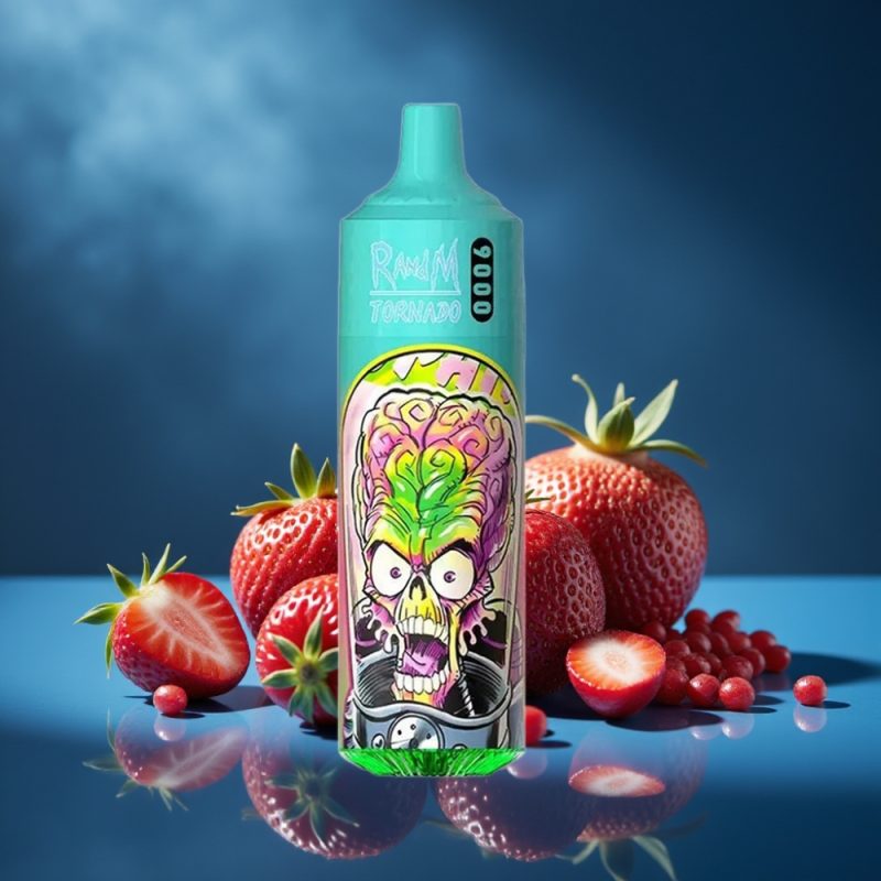 RandM Tornado 9000 Puffs 18 mL Mesh Coil Aardbei Granaatappel