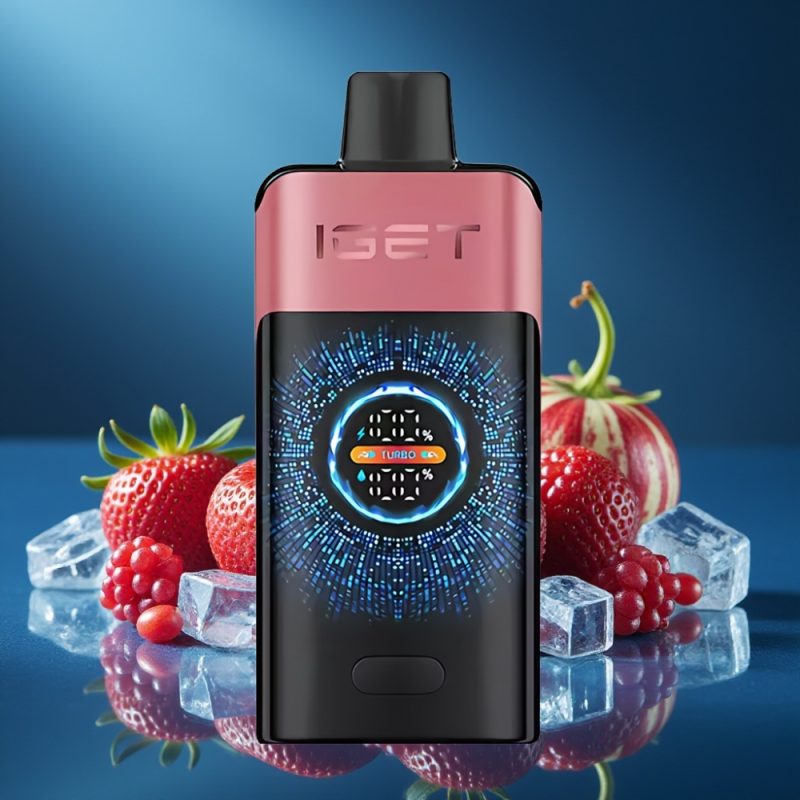 IGET ONE 12000 Puffs Disposable Vape Aardbei Granaatappel IJs met 2700 mAh Batterij