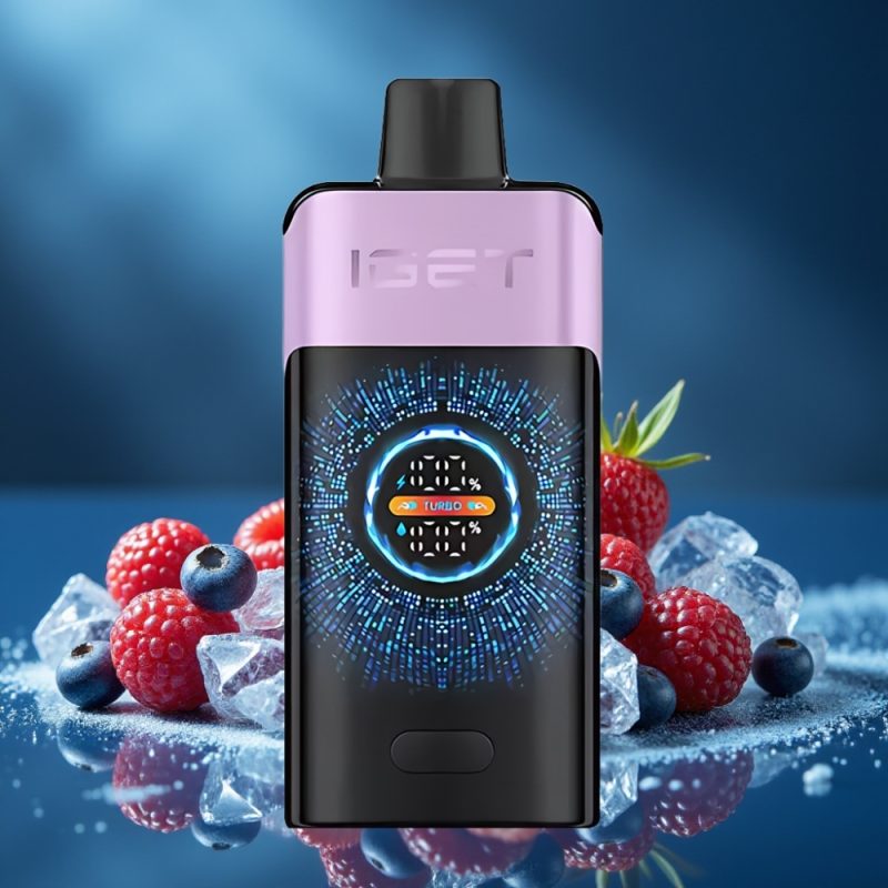 IGET ONE Disposable Vape Mixed Bessen Ice met 12000 Puffs en Groot Gebogen Kleurenscherm